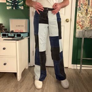 PacSun Multicolor Patchwork Flare Jeans